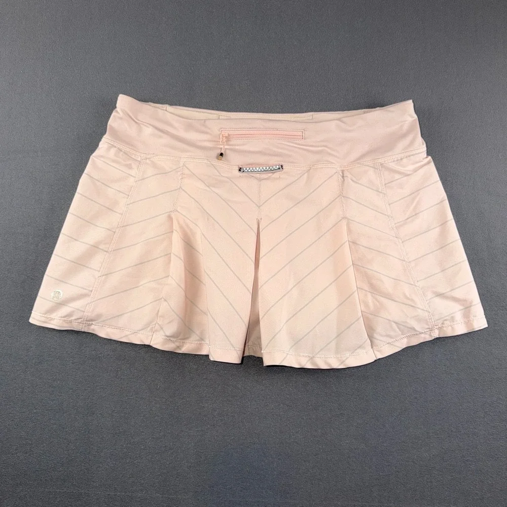 Lululemon Fast Cat‎ Skirt Slalom Stripe Pretty Pink Tennis Running Skort 6